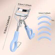 1 件便携式睫毛夹带梳子 + 10 件硅胶垫，白色手柄睫毛夹，不伤睫毛，易于卷曲睫毛，适合日常化妆、化妆、便宜、房间装饰、梳妆台、旅行、卧室、化妆配件、睫毛夹
