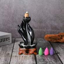 1件，佛手回流香炉，小巧便携（附赠6根回流香棒）。可作为吉祥家居装饰、节日礼物，适合万圣节和圣诞夜装饰、旅行必备、大学宿舍必备以及圣诞派对礼物。