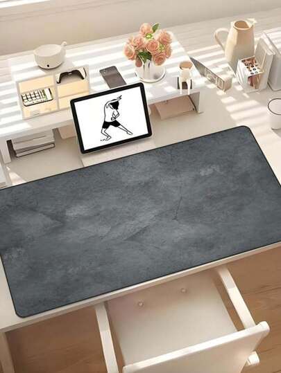 1个简约灰色风景图案鼠标垫，橡胶材质，可水洗防滑，适用于办公桌和书桌，鼠标移动精准，时尚防滑桌面垫，返校季游戏鼠标垫，办公桌配件，办公用品，办公桌配件，鼠标垫，桌面鼠标垫