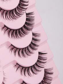 10 Pairs Russian Style False Eyelashes, D-Curl Thick & Fluffy Lashes For Daily & Party, Charming Eye Makeup, Travel Essential,Festival Lashes,Rave Makeup,Glitter Eyelashes,Rave Party Accessories - Multicolor - View 7