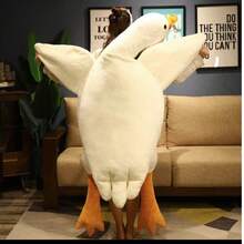 1 件柔软白鹅毛绒玩具可爱毛绒填充大白鹅鸭毛绒枕头腰背房间床装饰生日礼物圣诞礼物感恩节儿童礼物（由于面料批量生产，会有一些色差，实际产品接近宣传图片），毛绒鸭子，填充玩具，巨型泰迪熊，泰迪熊，鸭子，果冻猫 - 彩色 - 查看 6