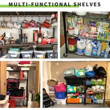 Wire Shelving 32" H X 23W X 13D Storage Shelf With Wheels Adjable 3 Tier Metal Shelves Unit For Small Places Kitchen Storage Rack Shelf Organizer 450Lbs Capacity Black - Black - View 6