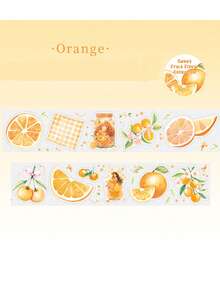 1 Stück dekorative Klebebänder mit Vintage-Motiven, Früchten, PET-Klebebandaufkleber 4,0 cm*2 m, ideal für Bullet Journals, Kunst, Scrapbooking, DIY-Basteleien, Planer, 6 Designs zur Auswahl