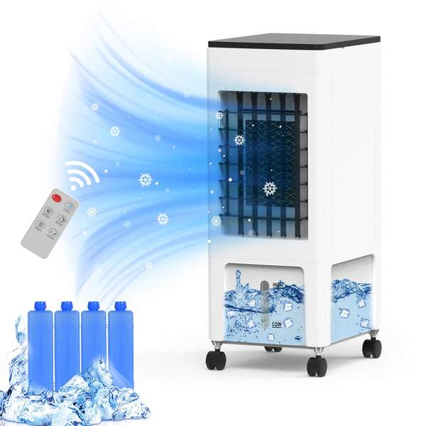 Advwin Advwin 3 In 1 Evaporative Air Cooler For Bedroom, Portable Air Cooler Fan With 8L Water Tank, 3 Speed, 4 Ice Crystal Box For Room Office Home Use