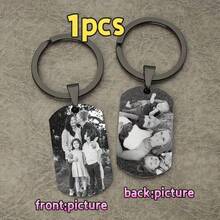 Customized Photo/Text Engraved Key Chain, Personalized Dog Tag Style Key Holder, Suitable For Men, Boyfriend, Father, Halloween, Christmas, Holiday Gifts, Pet Dog Accessory Key Chain - Multicolor - View 13
