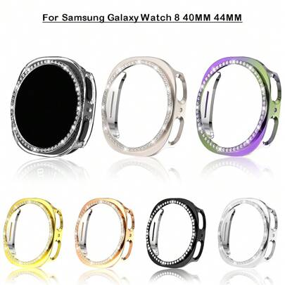 Przynieś diamentową obudowę zegarka pasującą do Galaxy Watch 8 40 mm 44 mm, odporna na wstrząsy, z ramką zderzaka, bez folii ochronnej na ekran