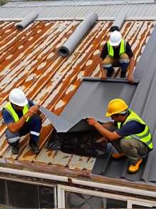 2m Long Waterproof Tape/Sealant Tape With Waterproofing, Anti-Rust Renovation, Anti-Corrosion Functions, Suitable For Corrugated Roofing, Metal Roofing, Containers, Self-Adhesive, Can Be Cut, Peel Off Protective Film And Apply Easily, Simple To Use