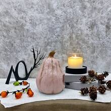 1pc Pink Pumpkin Decoration, Resin Simulated Aquarium Pumpkin Landscape Hideout, Pastoral Reptile Pumpkin Ornament Home Decor Halloween Decor Room Decor Halloween - Multicolor - View 8