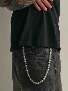 1 件时尚个性化珍珠向日葵彩色方晶锆石装饰男士裤链，适合日常穿着、派对装、节日、生日、周年纪念日，可作为男士的贴心礼物 - 彩色 - 查看 7