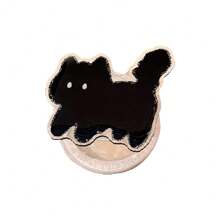 1 pieza Soporte magnético para teléfono con diseño de gato negro personalizado, compatible con carcasas magnéticas de Apple, Honor, VIVO, OPPO, de fuerte adherencia, ajustable, de diseño minimalista y portátil para escritorio, unisex