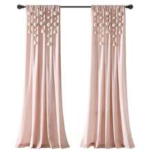 LUSH DECOR Boho Pom Pom Tassel Linen Window Curtain Panel Navy Single 52X84 Halloween-Fall Decor-Room Decor - 臉紅 - 查看 7