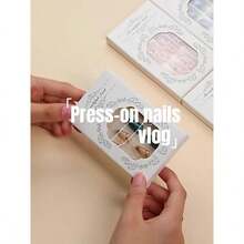 Sweet Pink Heart Bow Nail Art Set – Playful Armor Design With Floral Charm, Delicate Spring-Inspired Manicure For A Feminine Touch  Pink Gradient Press - 粉色 - 查看 8