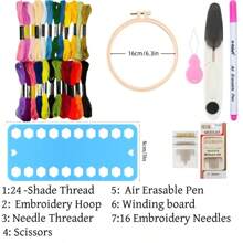 Colorful Printed Water-Soluble Fabric Flowers Pattern Embroidery Stabilizer Embroidery Set For Handmade Embroidery Clothes, Pants, Hats, Bags DIY Decoration Set