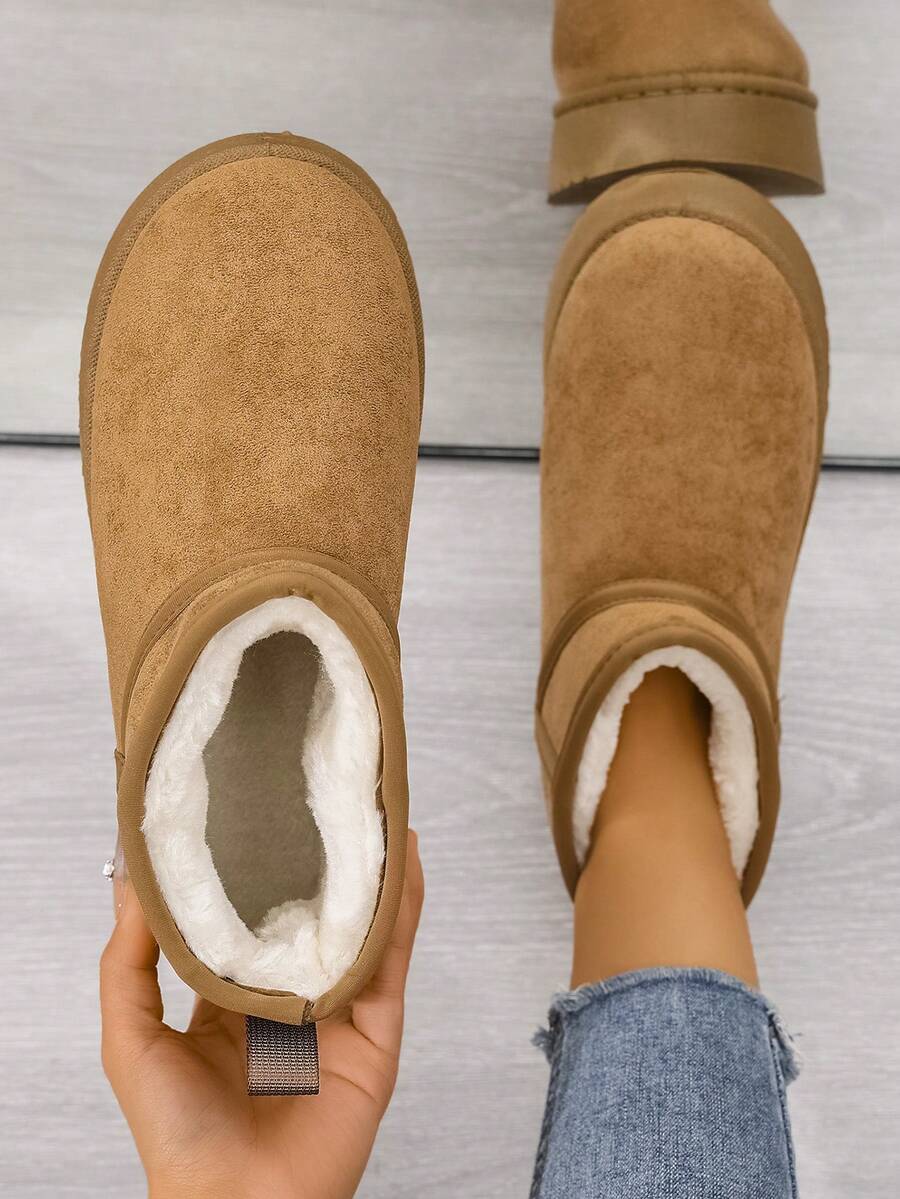 Cute Plush Snow Boots For Women, Thick Sole, Winter New Arrival, Furry Lining, Short Tube, Thick Anti-Slip