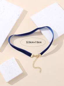 1 件时尚简约天鹅绒颈链，哥特式颈链