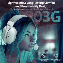 ATTACK SHARK L80PRO Wireless Gaming Headset Lightseed Tech-Built-In&Detachable Dual Microphone-Lightweight Headphone With Tri-Mode(2.4GHz USB C&A Dongle/BT/Wired)- Compatible With PS4, Compatible With PC Switch Win - Multicolor - View 10