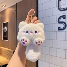 吱吱叫的小猫毛绒玩具，可爱捏猫毛绒玩具钥匙扣汽车包背包吊饰汽车挂件 - 理想的包袋配件