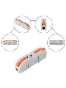 20 件杠杆电线连接器 1 对 1 直列电线连接器 SPL-1 杠杆螺母电线连接器快速连接接头电线连接器用于电路直列接头 - 灰色 - 查看 8