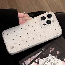 GUCADI 1 件白色复古波尔卡圆点新年设计柔软全覆盖手机壳适用于 16/15/14/13/12/11/X 系列防水防震防摔防刮 - 白色 - 查看 5