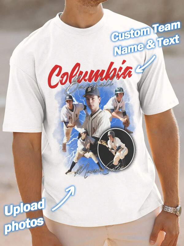 Customized Baseball/Basketball/Rugby Team Name T Shirt Custom Bootleg Rap Tee Shirt For Boyfriend Girlfriend Personalized Vintage Graphic Tshirt Gift Idea Birthday