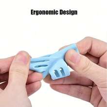 1 pièce/2 pièces Outil d'écriture à double prise en silicone, correcteur de posture d'écriture, prise de stylo en silicone souple et colorée pour enfants, étudiants, dispositif de correction de la posture d'écriture, protecteur de doigt