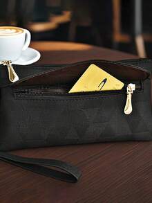 New Women Casual Versatile Handbag, Fashion Simple Commuter Wallet Purse Phone Pouch, Korean Zipper Small Square Bag, Horizontal Middle-Aged Mom Tote Bag For Shopping