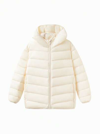 Balabala Tween Girl Lightweight Down Jacket Fall/Winter – Hooded Water & Oil Resistant Family Style