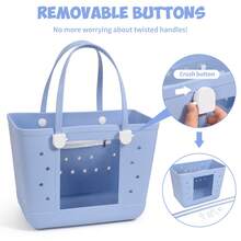 Beach Bag, Waterproof Beach Tote, Rubber XL Tote Bag, Washable And Durable Open Handbag For Boat Pool Sports - 黃色 - 查看 5