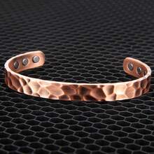 1pc Copper Bracelet With 6 Powerful Magnets For Men And Women,Adjustable Magnetic Cuff Bangle,Simple Retro Style Jewelry