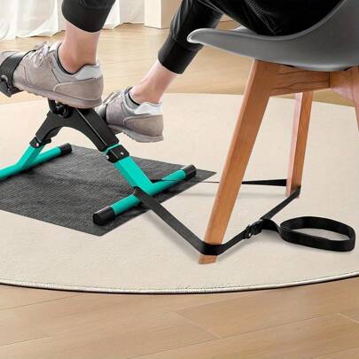 Mini Exercise Bike, Pedal Exerciser With LCD Display, Leg Exercise Machine, Portable Folding Trainer Adjustable Resistance Fitness Exercise Equipment With Non-Slip Mat And Fixed Strap (Green)