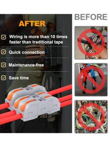 20 件杠杆电线连接器 1 对 1 直列电线连接器 SPL-1 杠杆螺母电线连接器快速连接接头电线连接器用于电路直列接头 - 灰色 - 查看 4