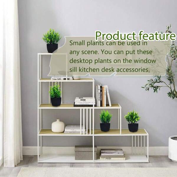 1 pièce Petite plante artificielle verte en pot de simulation, pot en plastique artificiel, mini plante factice en pot noir. Convient pour la décoration de la maison, bureau, table à manger, ferme, cour, salle de bain.