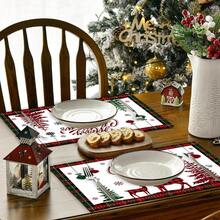 1 Stück/4 Stücke/6 Stücke/300 Stücke Tischsets mit Weihnachtsthema, Tischsets mit kariertem Rentier-Design, hergestellt aus Polyester, geeignet für Weihnachtsfamilienfeiern, Restaurants, Wohnzimmertisch-Dekoration, Innen- und Außen-Esszimmertisch-Dekoration, Weihnachtsparty-Restauranttisch-Requisiten, geeignet für Alltag, Feiertage, Partys, Geburtstage, Hochzeiten, Abendessen, Küche und Heimdekoration, Weihnachtsdekorationen, Küche und Zuhause, Tischsets, Mittelpunkt-Dekoration, Herbstdekoration - Roter und grüner Elch - Übersicht 3