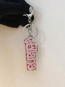 1 Chaveiro Personalizado de Acrílico com Nome - Placa de Nome Personalizada, Design Brilhante Rosa, Presente Perfeito para Meninas, Aniversários e Ocasiões Especiais, Enfeite de Mochila, Presente Personalizado com Nome, Multifuncional, Ornamental, Letra, Estiloso, Moderno, Colorido, Fofo, Casual, Personalizado, Único, Customizado, Presente Ideal para Ele, Presente Ideal para Ela, Fácil Conforto, Presente de Aniversário