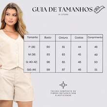 Colete Feminino Alfaiataria Social Elegante Moda - Bege - Visão 11