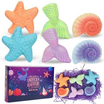 Oceanic Dream Luxury Bath Bomb Gift Set: Starfish, Seashell And Mermaid Encounter