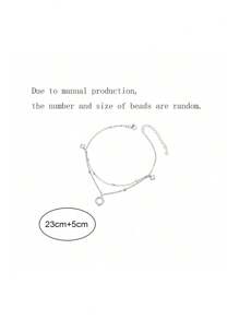 1 件简约奢华几何圆环装饰水钻脚链，适合情人节和日常佩戴