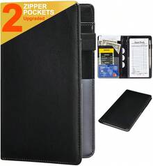 Server Books For Waitress - Leather Waiter Book Server Wallet With Ipper Pocket, Cute Waitstaff Organizer With Money Pocket Fit Waitress Apron(Classic Black) - Hồng lấp lánh - Xem 1