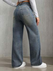 Girls' Loose Multi-Pocket Denim Jeans