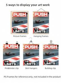 1 Stück rahmenloses F1 Rennwand Kunst Extrem Geschwindigkeit Sport Poster mit Adrenalin-Design, Vintage Retro F1 Auto Leinwanddruck für Männerhöhle/Wohnheim/Wohnzimmer, coole Poster für Schlafzimmer Dekoration & Geschenk zum Schulanfang (Wanddrucke, Motorsport Kunst, Rahmenlos)