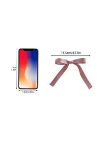 6个/1个 黑色/白色/米色/粉色/卡其色/棕色 4.52英寸丝带蝴蝶结发夹，优雅可爱简约时尚街头休闲复古宫廷风高品质丝带蝴蝶结，适合女性日常发型装饰、化妆、通勤、度假、上学、派对、节日、礼物、爪夹、发爪、发夹、发卡、鳄鱼夹、秋季、白色发饰、黑色配饰、女士冬季装扮、蝴蝶结、情人节配饰、头部配饰、发夹 - 彩色 - 查看 2