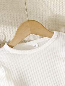 2 件幼儿女童套装：长袖 T 恤上衣 + 花卉印花连体裙，秋冬 - 棕色 - 查看 6