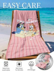 Bluey 1 件蓝色沙滩巾、海鸥和蓝色图案游泳巾、浴巾、时尚风格沙滩巾、超强吸水浴巾，适用于浴室、游泳、健身、瑜伽、柔软舒适的超细纤维毛巾、轻便便携、防风防晒、防沙，适合夏季旅行、度假浴室装饰，建议常规尺寸和更大尺寸，（35 * 75 厘米小尺寸毛巾，建议 150 厘米或以上） - 彩色 - 查看 11