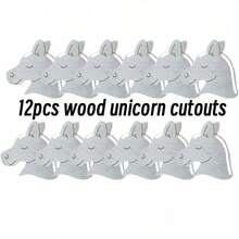 12 قطعة طقم حرفي خشبي لصنع رأس الحصان بالماكرامي مع خيوط - زينة حصان مرسومة باليد، هدايا حفلة الحصان الصغير، طقم هدايا إبداعية لعيد الميلاد والكريسماس والفصل الدراسي وديكور المنزل - تصميم خشب طبيعي، لوازم حرفية لمشاريع الفن والفصول الحرفية وأنشطة الأطفال (الألوان والفرش غير مشمولة) - متعدد الألوان - مشاهدة 11