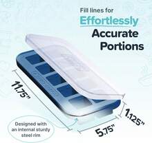 2 Tbsp. Silicone Freezer Molds - Perfect For Storing Garlic, Herbs, Ginger, Pesto, Tomato Paste, Lemon Juice, Purees And More - Silicone Baby Food Freezer Tray - Blueberry – 1-Pack,9832653 - 藍色 - 查看 6