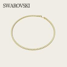 Swarovski Matrix Tennis Necklace Round Cut, Yellow, Gold Tone Plated5681799 - Gold - View 2
