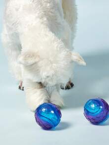 PETSIN 1Pc Unbreakable Rubber Dog Ball - Exciting Squeak, Perfect For Outdoor Adventures - Suitable For Small And Large Breed Puppies - Blue - View 6