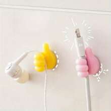 10-Pack Cartoon Hand-Shaped Adhesive Cable Clips, Silicone Charger Cord Organizer, Phone & Data Line Management Hooks, Multi-Purpose Cable Holder, No Battery Required, Non-Electric Cable Tidy Accessories