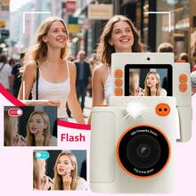 2-In-1 Digital Camera And Printer, Instant Photo Printer - Prints Sticker Photos Instantly, 1080P Video Recording, 48MP High Resolution, Built-In Color Pens And Printing Paper, 1300mAh Rechargeable Battery, Great Gift For Birthday, Christmas, Holidays, Travel And Parties (Portable & Easy To Use), Toy Camera - ET-multicolor - View 8