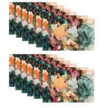 1/4/6/8/12 件亚麻餐桌垫，可水洗印花餐垫，表面保护垫，室内外餐桌垫，适用于节日派对、厨房餐桌装饰 - 彩色 - 查看 28